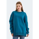 Slazenger VADIM Oversıze Kadın Sweatshirt Petrol