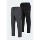 Slazenger Vaıva 2 Li Set Erkek Eşofman Altı - Siyah - Koyu Gri