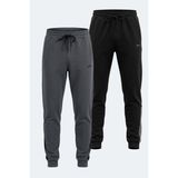 Slazenger Valary 2 Li Set Erkek Eşofman Altı - Siyah - Koyu Gri