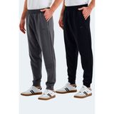 Slazenger Valerıe 2 Li Set Erkek Cepli Siyah - Koyu Gri Eşofman Altı - 2XL