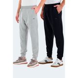 Slazenger Valerıe 2 Li Set Erkek Cepli Siyah - Koyu Gri Eşofman Altı - XL - Siyah - Gri
