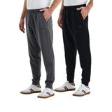 Slazenger VALERIE 2 Lİ SET Erkek Cepli Siyah - Koyu Gri Eşofman Altı