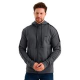 Slazenger VALERYA Erkek Fermuarlı Kapüşonlu Cepli Koyu Gri Sweatshirt