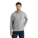 Slazenger VALTER Erkek Fermuarlı Kapüşonlu Cepli Gri Sweatshırt