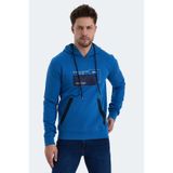 Slazenger VANDA Erkek Kanguru Cepli Kapüşonlu Mavi Sweatshirt