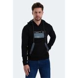 Slazenger VANDA Erkek Kanguru Cepli Kapüşonlu Siyah Sweatshirt