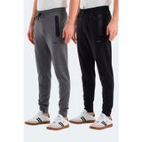 Slazenger VARUNA 2 Lİ SET Erkek Siyah - Koyu Gri Eşofman Altı