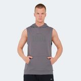 Slazenger VASILISA Erkek Kolsuz Kanguru Cepli Koyu Gri Tişört - XL