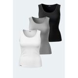 Slazenger Vatık 3 Lü Set Kadın Atlet - Beyaz - Gri - Siyah