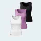 Slazenger VATIK 3 lü Set Kadın Atlet Beyaz - Siyah - Lila