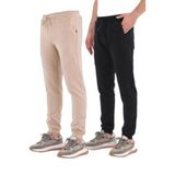 Slazenger VENOM 2 Lİ SET Erkek Fermuar Cepli Dar Paça Siyah - Bej Eşofman Altı