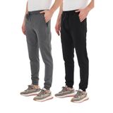 Slazenger VENOM 2 Lİ SET Erkek Fermuar Cepli Dar Paça Siyah - Koyu Gri Eşofman Altı