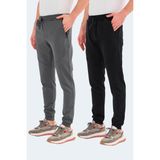 Slazenger Venom 2 Li Set Erkek Fermuar Cepli Slim Fit Siyah - Bej Eşofman Altı - Siyah - Koyu Gri