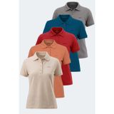 Slazenger VERA 5 Lİ SET Kadın Polo Yaka Krem - Koyu Gri - Kırmızı - Kiremit - Petrol Tişört