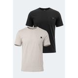 Slazenger Vesela 2 Li Set Erkek Siyah -Taş Gri Tişört - 2XL - Siyah - Gri