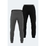 Slazenger Vessel 2 Li Set Erkek Eşofman Altı - Siyah - Koyu Gri