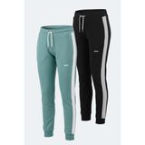 Slazenger Veva 2 Li Set Kadın Eşofman Altı - 2XL - Yeşil - Siyah