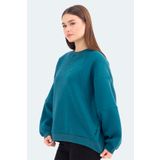 Slazenger Vıa Kadın Sweatshirt Petrol