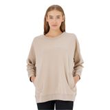 Slazenger VIKENTI SW Kadın Cepli Oversıze Bej Sweatshırt