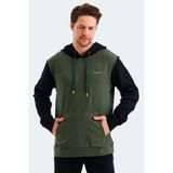 Slazenger VIOLA Erkek Kapüşonlu Cepli Haki / Siyah Sweatshirt