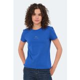 Slazenger Vıraj Kadın Slim Fit Tişört Saks Mavi