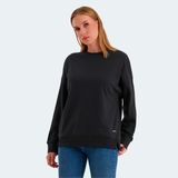 Slazenger Vırtue Kadın Sweatshirt Siyah Düz Desenli Kış Sezonu Rahat Kesim - 2XL