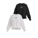 Slazenger VITAL 2 li set Kadın Crop Beyaz - Siyah Sweatshirt