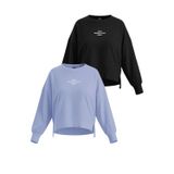 Slazenger VITAL 2 li set Kadın Crop Lila - Siyah Sweatshirt