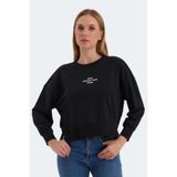 Slazenger VITAL Kadın Crop Siyah Sweatshırt