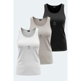 Slazenger VLADLEN 3 lü Set Kadın Atlet Beyaz - Siyah - Taş Gri