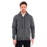 Slazenger VONDA Erkek Fermuarlı Kapüşonlu Cepli Koyu Gri Sweatshirt