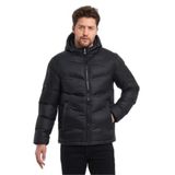Slazenger WORLD Erkek Kapüşonlu Şişme Siyah Mont & Kaban, XXL