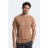 Slazenger ZAIR Erkek Baskılı Camel Tişört