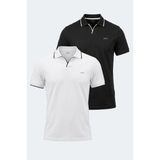 Slazenger Zıther 2 Li Set Erkek Beyaz - Siyah Tişört - XL