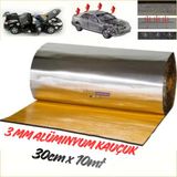 Slc Araç Oto Ses Isı Yalıtım Bandı 3mm x 30cmx10metre Alüminyum Folyolu Kauçuk Bant Izolasyon Malzemesi