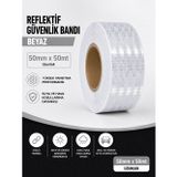 Slc Bal Petekli Reflektif Bant Beyaz 50mm x 50m Kendinden Yapışkanlı Reflektör Şerit Uyarı Bandı