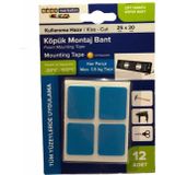 Slc Köpük Çift Taraflı Beyaz Köpük Bant Montaj Bandı 12' Li 25mmx30mm Özel Kesim