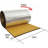 SLC Marketim Kauçuk Bant Oto Ses Yalıtımı 9mm Alüminyum Folyolu 30 cm x 10 Metre