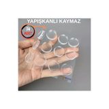 SLC MARKETİM Mobilya Dolap Kapağı Ses Önleyici Cam Kesme Tahtası Ayağı Şeffaf Yapışkanlı Stoper Ayak 14 Adet
