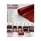 SLC Marketim Pvc Desenli Zemin Kaplama Muşambası 3mm 1x5 Metre Kaymaz Araç Konteyner Oto Taban Kaplaması Bordo
