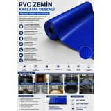 SLC Marketim Pvc Desenli Zemin Kaplama Muşambası 3mm 1x5 Metre Kaymaz Araç Konteyner Oto Taban Kaplaması Mavi