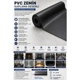 SLC Marketim Pvc Desenli Zemin Kaplama Muşambası 3mm 1x5 Metre Kaymaz Araç Konteyner Oto Taban Kaplaması Siyah