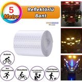SLC Marketim Reflektörlü Reflektif Fosforlu Şerit Bant Petekli Reflekte Ikaz Bandı 5 cm x 5 Metre Beyaz