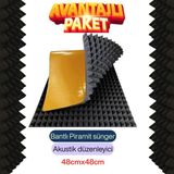 SLC Marketim Yanmaz Akustik Ses Yalıtımı Piramit Sünger (4cm) Ebat 48X48 (20ADET)
