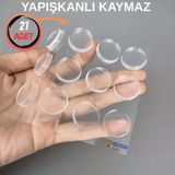 Slc Mobilya Dolap Kapağı Ses Önleyici Cam Kesme Tahtası Ayağı Şeffaf Yapışkanlı Stoper Ayak 21 Adet