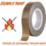 Slc Yüksek Isı Dayanımlı Yapışkanlı Teflon Bant 25mmx10mt