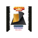 SLCMARKETİM Yanmaz Akustik Ses Yalıtımı Bantlı Piramit Sünger (4cm) Ebat 48x48 (10Adet)