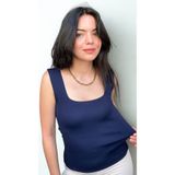 Sleek Kadın Kolsuz Bluz Salaş Günlük Kare Yaka Rahat Bluz