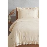 Sleep Garden Esen Nevresim Takımı %100 Pamuk Kar Tanesi Desenli Krem - Ekru - 200 x 220 cm