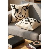Sleep Garden Kadın Yüzü Siyah Punch Kırlent 45x45 2 Adet